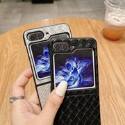For Samsung Galaxy Z Flip5 5G Woven Texture Folding Phone Case(Gold)