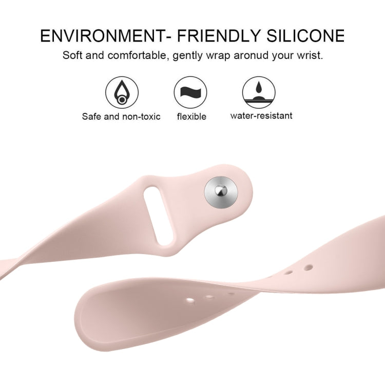 For Fitbit Versa 2 / Fitbit Versa / Fitbit Versa Lite Solid Color Silicone Watch Band, Size:S(Sand Pink)
