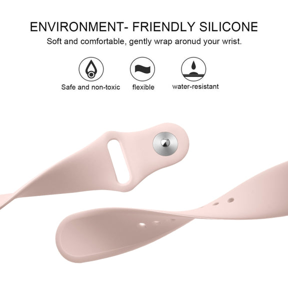 For Fitbit Versa 2 / Fitbit Versa / Fitbit Versa Lite Solid Color Silicone Watch Band, Size:S(Sand Pink)
