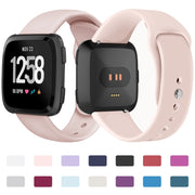 For Fitbit Versa 2 / Fitbit Versa / Fitbit Versa Lite Solid Color Silicone Watch Band, Size:S(Sand Pink)