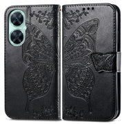 For Huawei nova 11i / Enjoy 60 Pro Butterfly Love Flower Embossed Flip Leather Phone Case(Black)