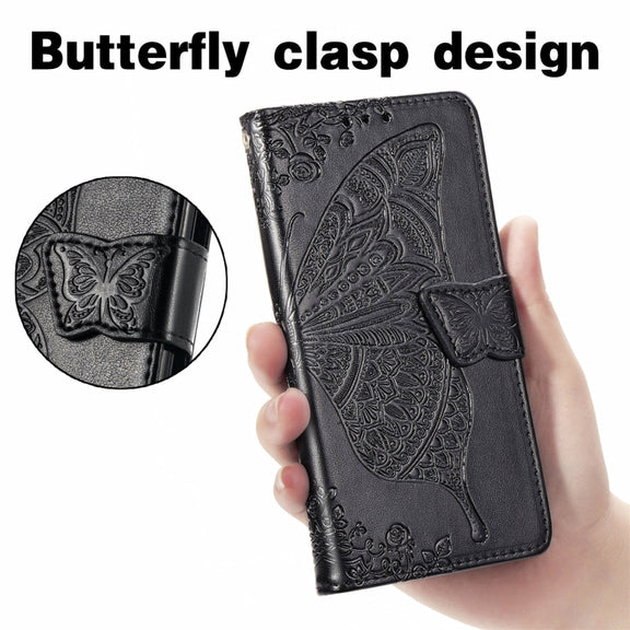 For Huawei nova 11i / Enjoy 60 Pro Butterfly Love Flower Embossed Flip Leather Phone Case(Black)