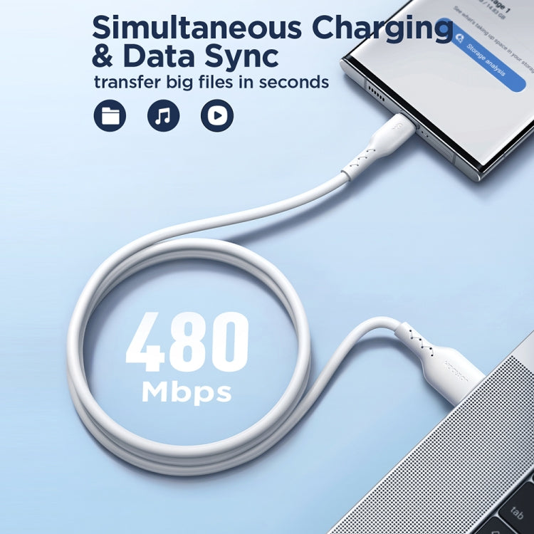 JOYROOM SA26-AC3 Flash Charge Series 3A USB to USB-C / Type-C Fast Charging Data Cable, Cable Length:1m(Black)