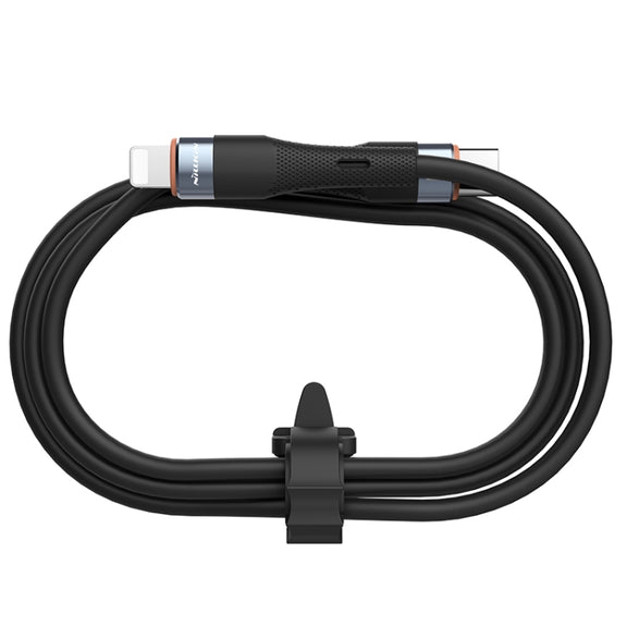 Nillkin 2.4A USB-C/Type-C to 8 Pin Silicone Data Cable, Length: 1.2m(Black)