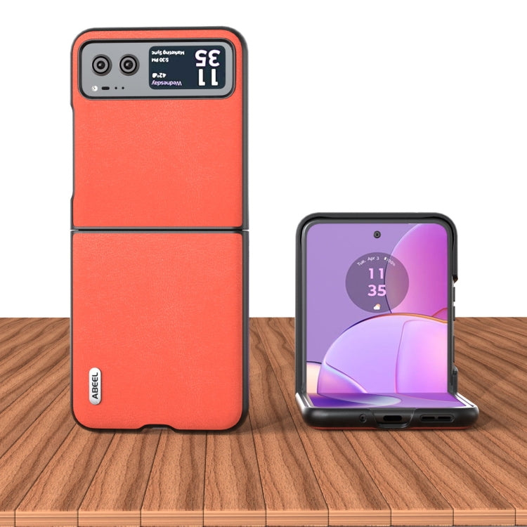 For Motorola Razr 40 ABEEL Haze Texture PU Phone Case(Red)