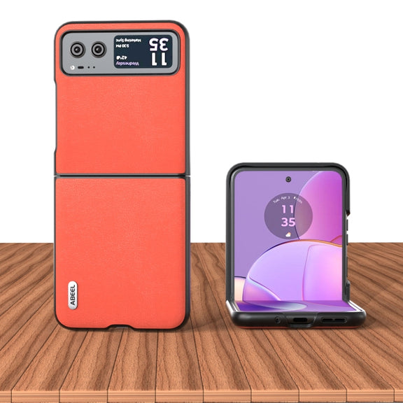 For Motorola Razr 40 ABEEL Haze Texture PU Phone Case(Red)