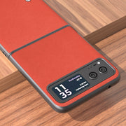 For Motorola Razr 40 ABEEL Haze Texture PU Phone Case(Red)