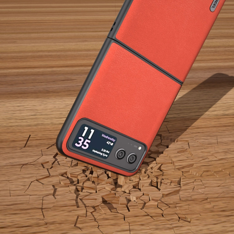 For Motorola Razr 40 ABEEL Haze Texture PU Phone Case(Red)