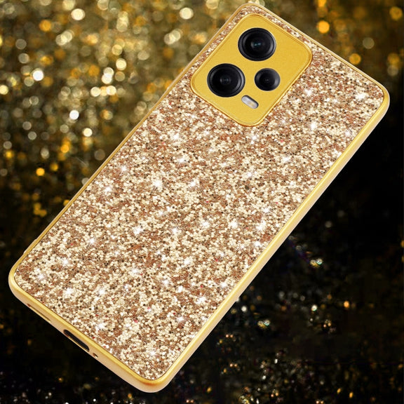 For Xiaomi Redmi Note 12 Pro 5G Global Glitter Powder Shockproof TPU Phone Case(Gold)