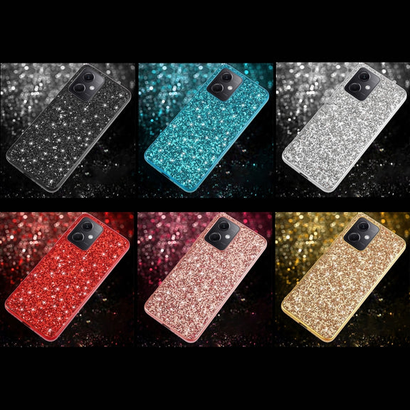 For Xiaomi Redmi Note 12 4G/5G Global Glitter Powder Shockproof TPU Phone Case(Black)