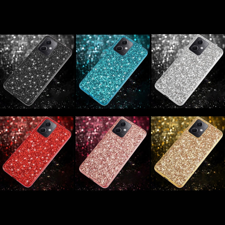 For Xiaomi Redmi Note 12 4G/5G Global Glitter Powder Shockproof TPU Phone Case(Black)