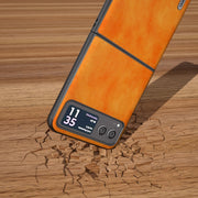 For Motorola Razr 40 ABEEL Dual Color Lichi Texture PU Phone Case(Orange)
