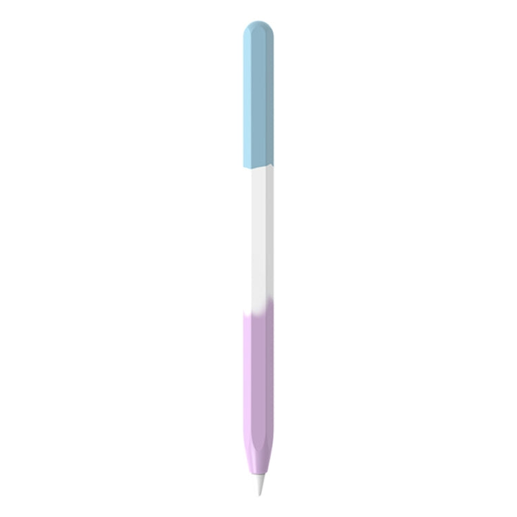 For Apple Pencil 1 LOVE MEI Rainbow Liquid Silicone Protective Pen Case(Blue)