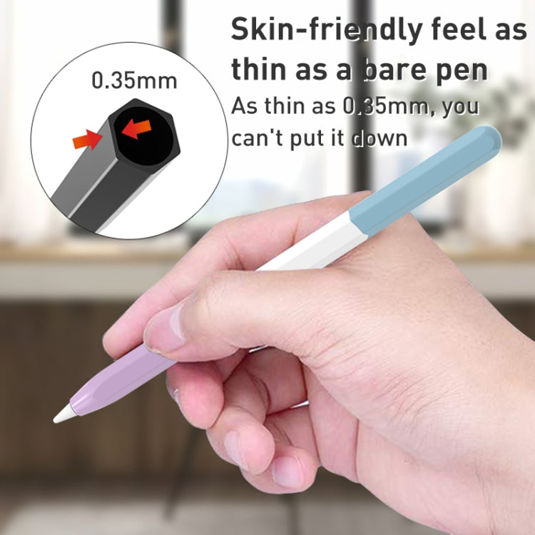 For Apple Pencil 1 LOVE MEI Rainbow Liquid Silicone Protective Pen Case(Purple)