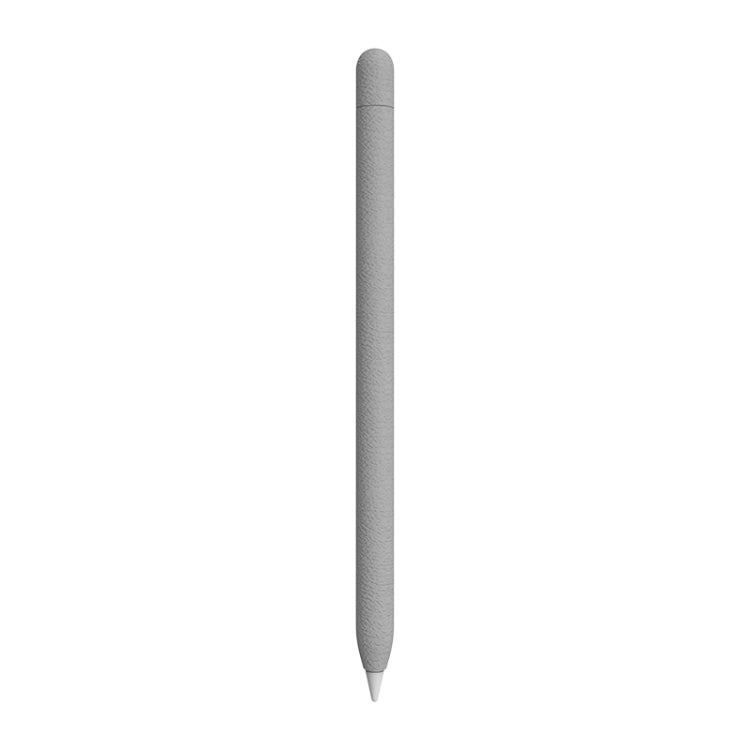 For Apple Pencil 1 LOVE MEI Frosted Leather Texture Silicone Protective Pen Case(Grey)