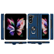 For Samsung Galaxy Z Fold5 Shockproof TPU + PC Phone Case with Protective Strap(Royal Blue)