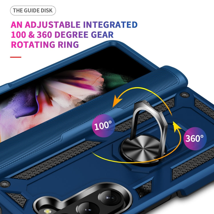For Samsung Galaxy Z Fold5 Shockproof TPU + PC Phone Case with Protective Strap(Royal Blue)