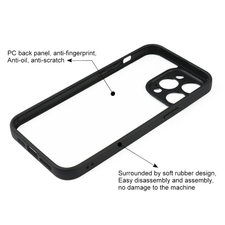 For iPhone 14 Pro Max Frosted TPU + Transparent PC Phone Case(Black)