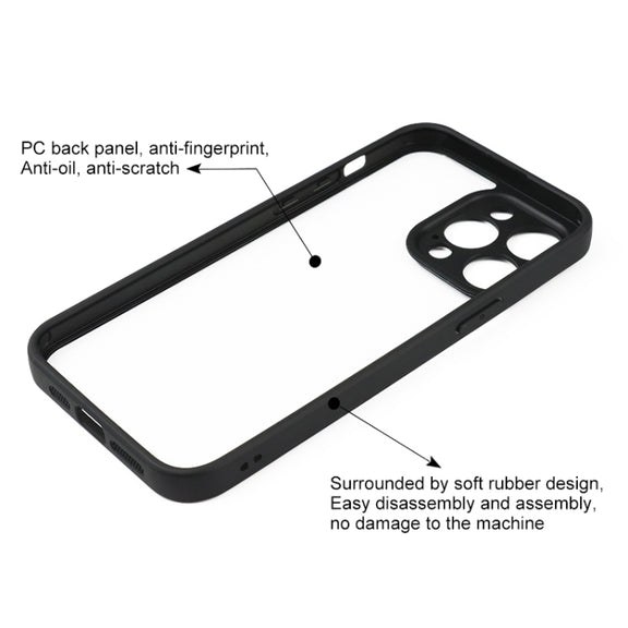 For iPhone 14 Pro Max Frosted TPU + Transparent PC Phone Case(Black)