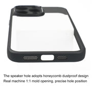 For iPhone 14 Pro Max Frosted TPU + Transparent PC Phone Case(Black)