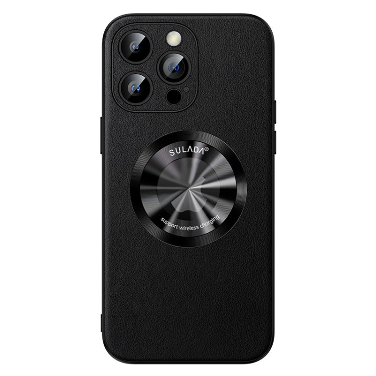 For iPhone 13 Pro SULADA Microfiber Leather MagSafe Magnetic Phone Case(Black)