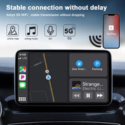 Carbon Fiber USB + USB-C / Type-C Wired to Wireless Carplay Adapter for iPhone(Black)