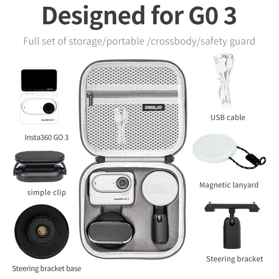 For Insta360 Go 3 STARTRC Portable PU Storage Box Case(Grey)