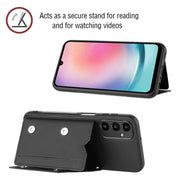 For Samsung Galaxy A24 4G Skin Feel PU + TPU + PC Card Slots Phone Case(Black)