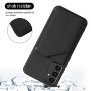For Samsung Galaxy A24 4G Skin Feel PU + TPU + PC Card Slots Phone Case(Black)