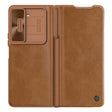 For Samsung Galaxy Z Fold5 NILLKIN QIN Series Pro Sliding Camera Cover Design Leather Phone Case(Brown) - free shipping - PMC TechLife - Order now!