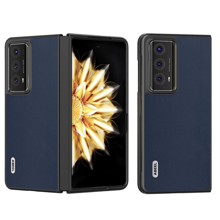 For Honor Magic V2 ABEEL Genuine Leather Xiaoya Series Phone Case(Blue)