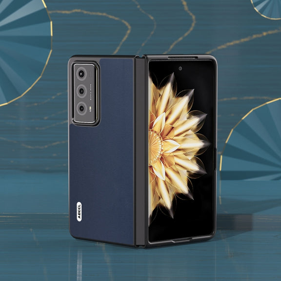 For Honor Magic V2 ABEEL Genuine Leather Xiaoya Series Phone Case(Blue)
