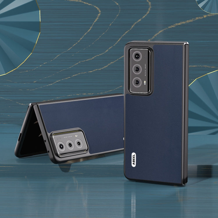 For Honor Magic V2 ABEEL Genuine Leather Xiaoya Series Phone Case(Blue)