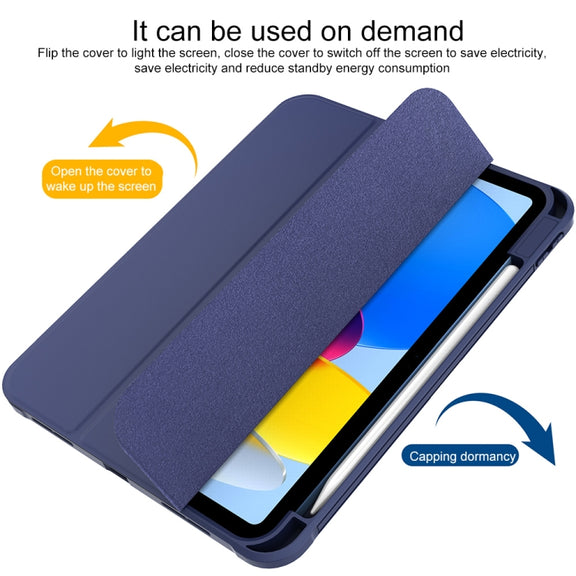 For iPad 2025 / 2022 3-Fold Holder Armor Smart Leather Tablet Case(Royal Blue)