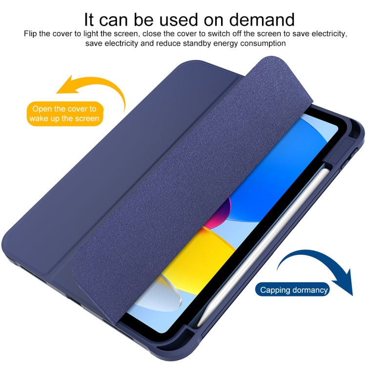For iPad 2025 / 2022 3-Fold Holder Armor Smart Leather Tablet Case(Royal Blue)