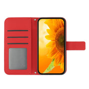 For Honor 90 Lite Skin Feel Sun Flower Pattern Leather Phone Case with Lanyard(Red)