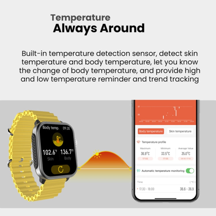 SPOVAN H6 1.83 inch TFT Screen Smart Watch Supports Bluetooth Call/Blood Oxygen Monitoring(Black)