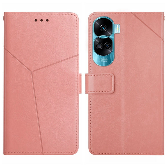 For Honor 90 Lite Y-shaped Pattern Flip Leather Phone Case(Pink)
