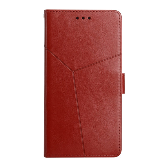 For Samsung Galaxy A25 5G Y-shaped Pattern Flip Leather Phone Case(Brown)