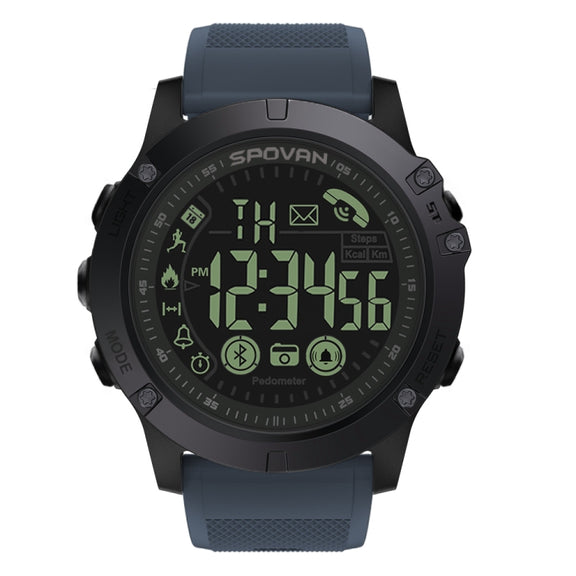 SPOVAN PR1 Outdoor Water-resistant Luminous Bluetooth Smart Watch(Blue)