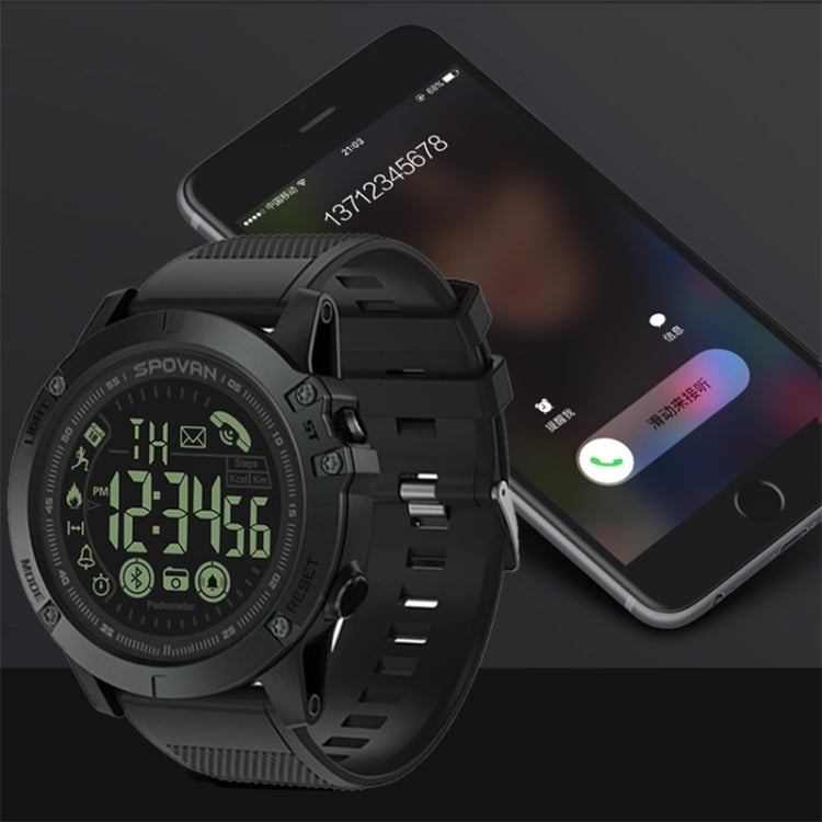 SPOVAN PR1 Outdoor Water-resistant Luminous Bluetooth Smart Watch(Blue)