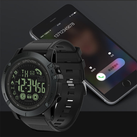 SPOVAN PR1 Outdoor Water-resistant Luminous Bluetooth Smart Watch(Blue)