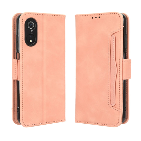 For Cubot P60 Skin Feel Calf Texture Card Slots Leather Phone Case(Pink)