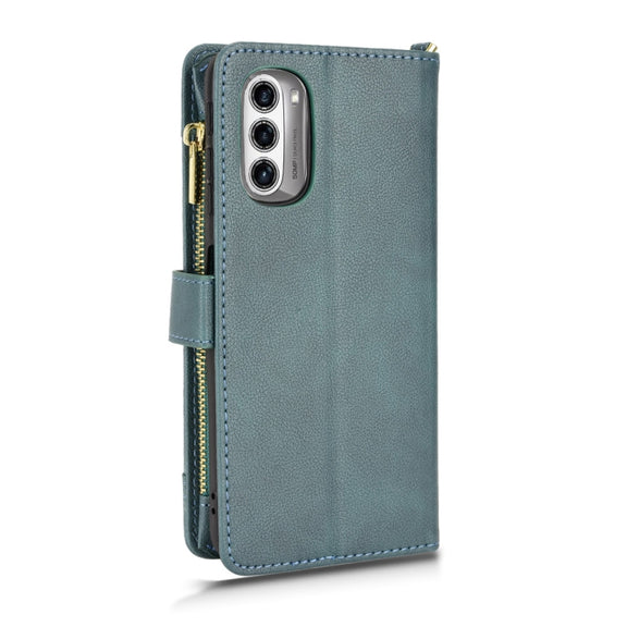 For Motorola Moto G52J 5G Litchi Texture Zipper Leather Phone Case(Green)