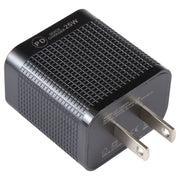 LZ-106PD 25W USB-C / Type-C Ports Plaid Pattern Travel Charger, US Plug(Black)