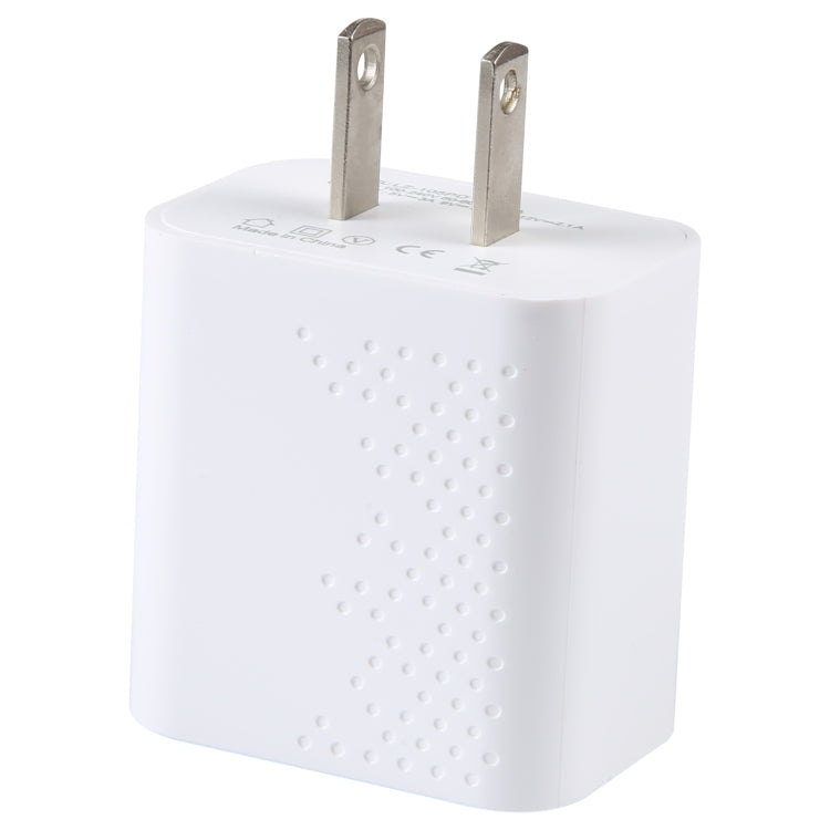 LZ-105PD 25W USB-C / Type-C Ports Dot Pattern Travel Charger, US Plug(White)