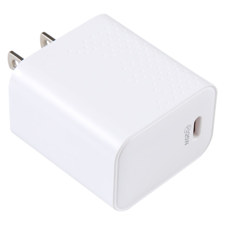 LZ-105PD 25W USB-C / Type-C Ports Dot Pattern Travel Charger, US Plug(White)