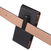 For 6.7-6.9 inch Phone Litchi Texture Iron Clip Back Buckle Waist-mounted Phone Case Vertical Plate(Black)
