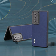 For Honor Magic V2 ABEEL Black Edge Genuine Leather Mino Phone Case(Royal Blue)