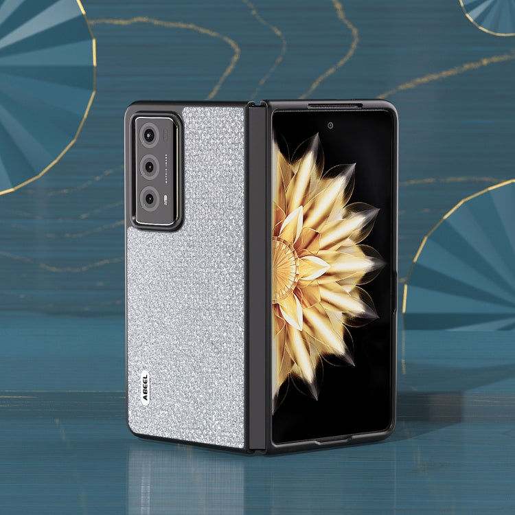 For Honor Magic V2 ABEEL Diamond Series Black Edge Phone Case(Silver)